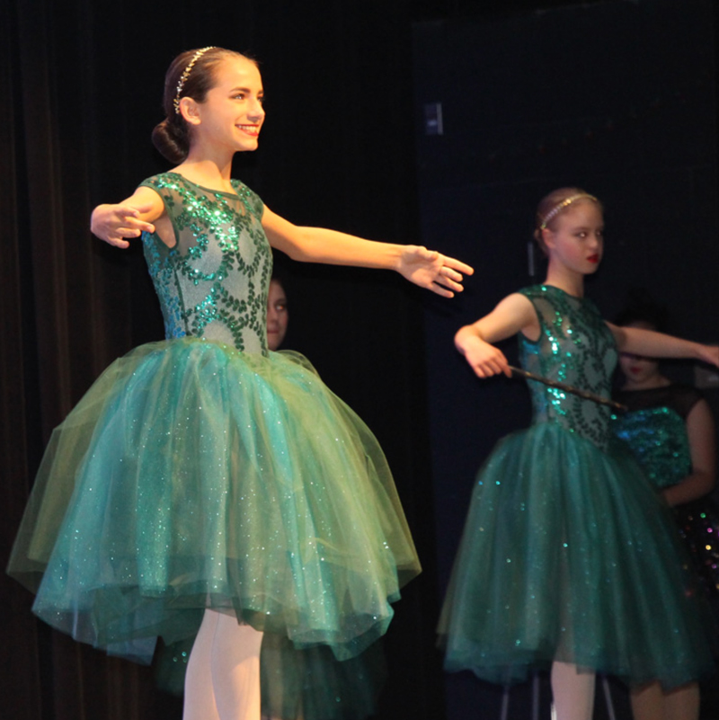 dancer in green dress